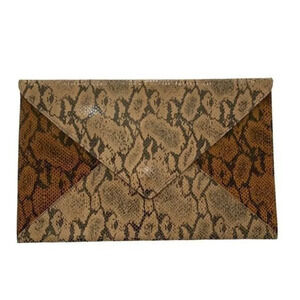 Lalla Marrakech Snake Printed Leather Envelope Clutch
